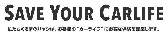 SAVE YOUR CARLIFE 私たちくるまのハヤシは、お客様の“カーライフ”に必要な保険を提案します。